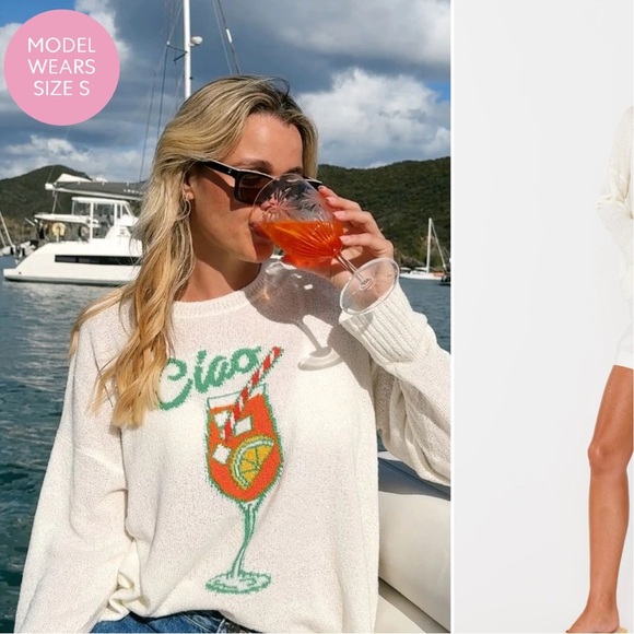 Show me your mumu woodsy sweater in ciao cocktail, oversized sweater, size XS - Picture 1 of 13